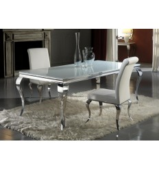 Mesa de comedor acero y cristal de Schuller - BARROQUE